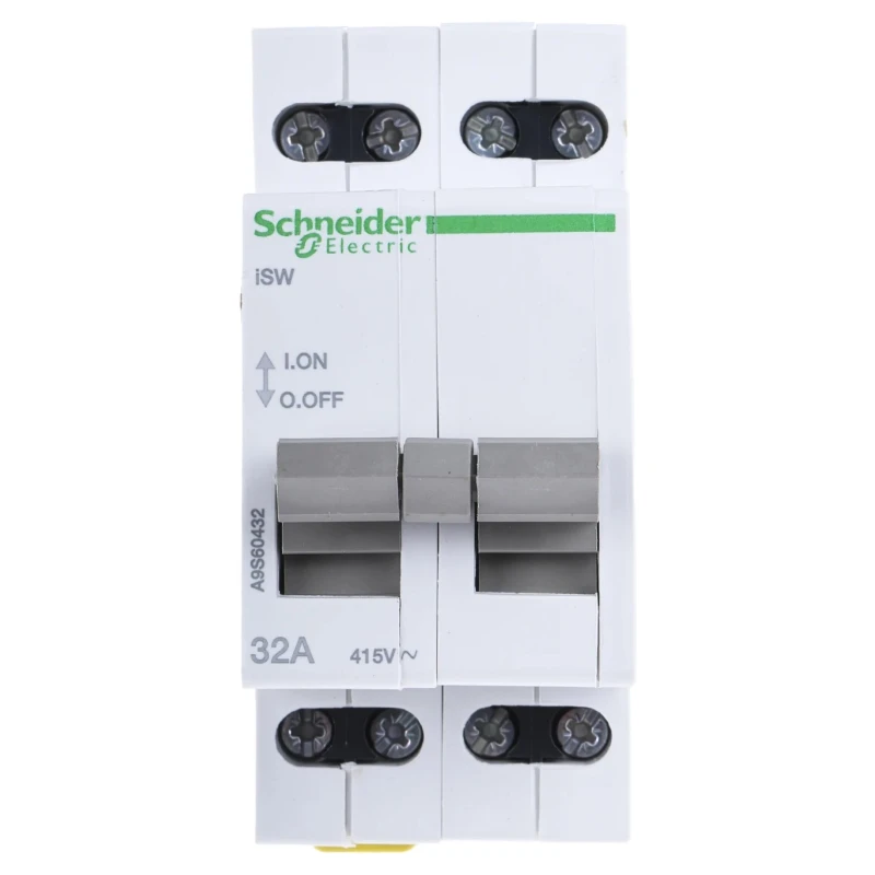 Schneider Electric 4-Pole Surface Mount Isolator Switch, 32A, IP40, 250V AC, Grey Handle A9S60432