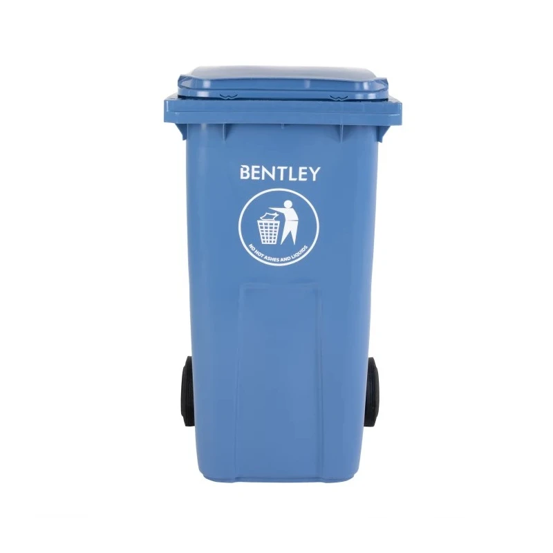RS PRO 240L Blue Flip Polypropylene Wheeled Waste Bin 580mm Width 1.065m Height 790-6873