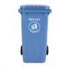 RS PRO 240L Blue Flip Polypropylene Wheeled Waste Bin 580mm Width 1.065m Height 790-6873