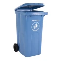 RS PRO 240L Blue Flip Polypropylene Wheeled Waste Bin 580mm Width 1.065m Height 790-6873