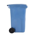 RS PRO 240L Blue Flip Polypropylene Wheeled Waste Bin 580mm Width 1.065m Height 790-6873
