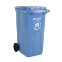 RS PRO 240L Blue Flip Polypropylene Wheeled Waste Bin 580mm Width 1.065m Height 790-6873