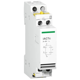 Schneider Electric iACT Contactor, 230V AC Coil, 2-Pole, 18A, 3W Power Rating, 1 NO/1 NC Auxiliary Contact A9C18308