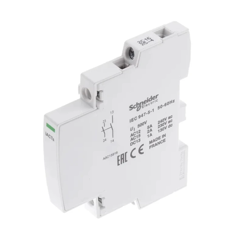 Schneider Electric Auxiliary Contact, 2 Contact, 2 NO, iACT, DIN Rail, 2 A, 130 V dc, 24 V dc, 240 V ac, A9C15916