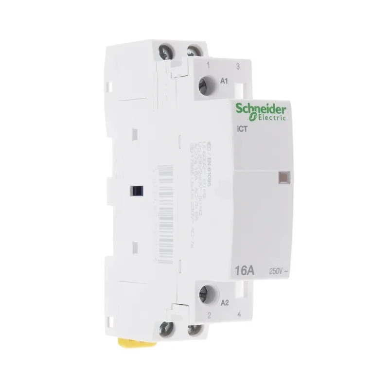 Schneider Electric ICT Contactor, 230V AC Coil, 2-Pole, 16A, 1.3W Power Rating, 2 NO Auxiliary Contacts, DIN Rail A9C22712