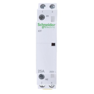 Schneider Electric ICT Contactor, 230V AC Coil, 2-Pole, 25A, 1.3W Power Rating, 2 NO, 250V AC Contact Voltage A9C20532