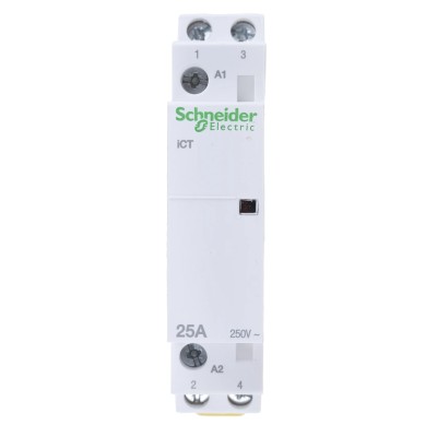 Schneider Electric ICT Contactor, 230V AC Coil, 2-Pole, 25A, 1.3W Power Rating, 2 NO, 250V AC Contact Voltage A9C20532