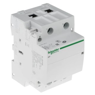 Schneider Electric ICT Series Contactor, 230V AC Coil, 2-Pole, 100A, 2.1W Power Rating, DIN Rail Mount A9C20882