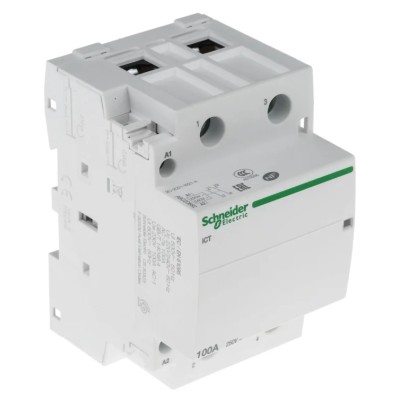 Schneider Electric ICT Series Contactor, 230V AC Coil, 2-Pole, 100A, 2.1W Power Rating, DIN Rail Mount A9C20882