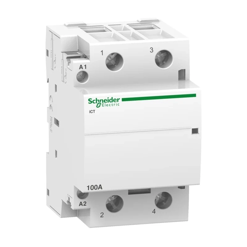 Schneider Electric ICT Series Contactor, 230V AC Coil, 2-Pole, 100A, 2.1W Power Rating, DIN Rail Mount A9C20882