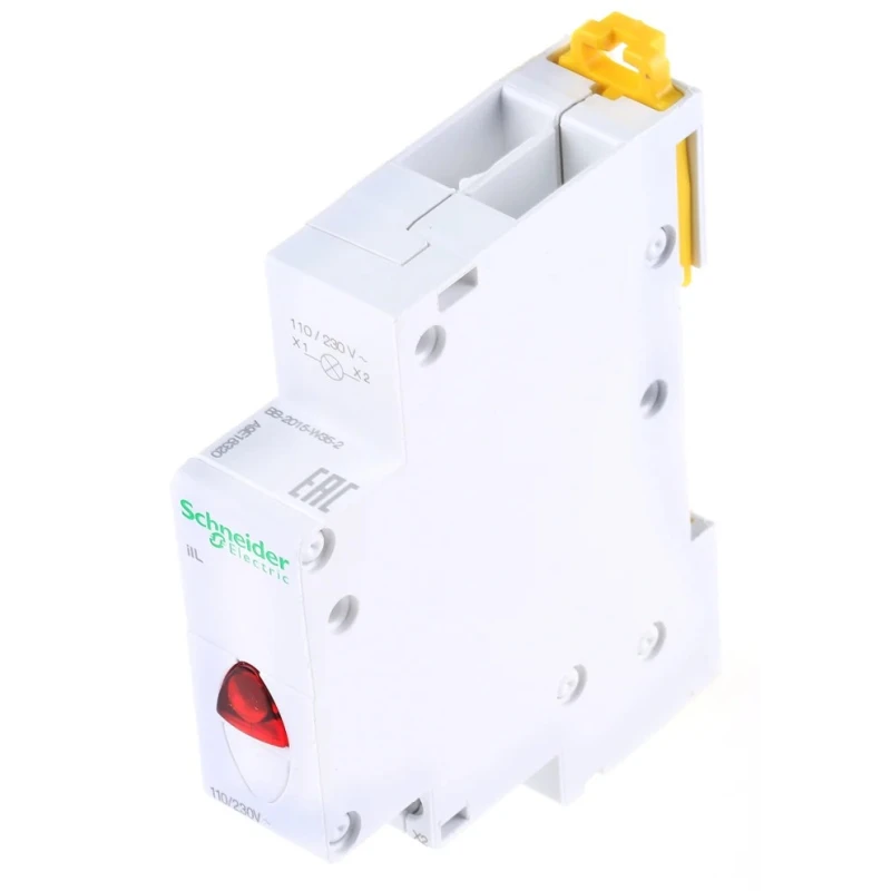 Schneider Electric DIN Rail Red LED Indicator, 230V ac, IP2X, Round, 0.3W Power Consumption, iIL Series IP2X
