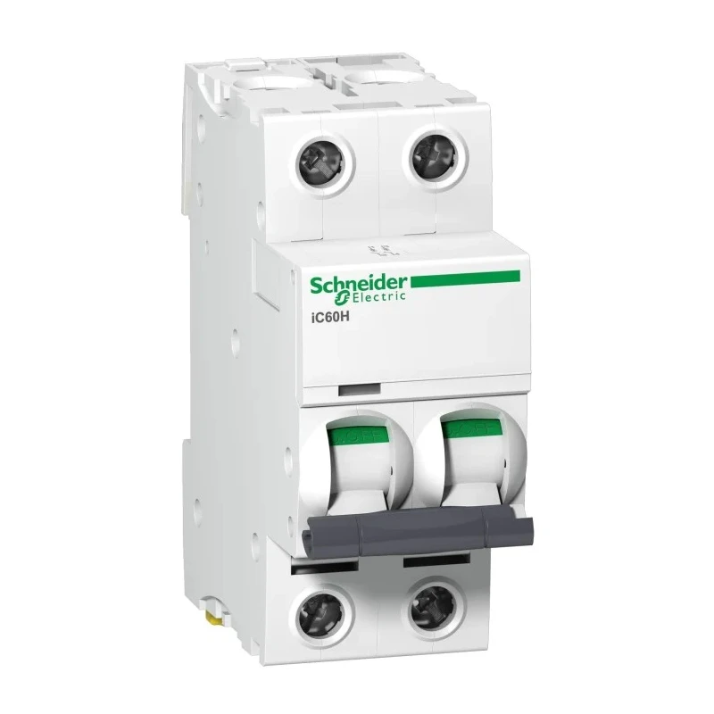 Schneider Electric Acti9 iC60H Miniature Circuit Breaker, 2-Pole, 6A, Type C, 12V-440V AC, 100V DC, Thermal A9F54206