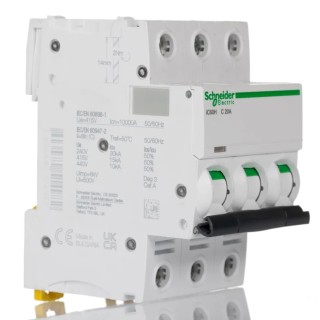 Schneider Electric Acti9 iC60H Miniature Circuit Breaker 3-Pole 20A Type C Thermal Magnetic Tripping A9F54320