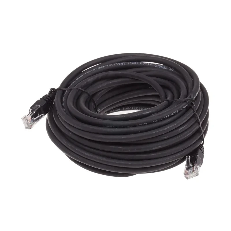 RS PRO Cat6 Ethernet Cable, 15 m, Black RJ45 Male to RJ45 Male, U/UTP Low Smoke Zero Halogen 791-7065