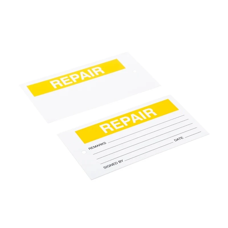 RS PRO Pre-Printed Label REPAIR with Tie Fixing, Black Text on White Background, 145mm x 75mm, Quantity 1 Per Pack 792-4492