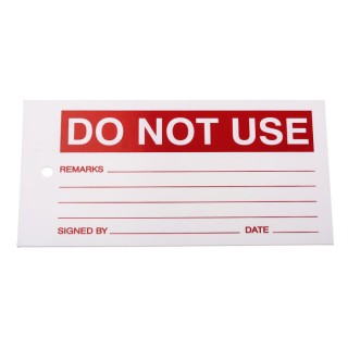 RS PRO Pre-Printed Label Do Not Use, Tie Fixing, Red Text on White Background, 145mm x 75mm 792-4495
