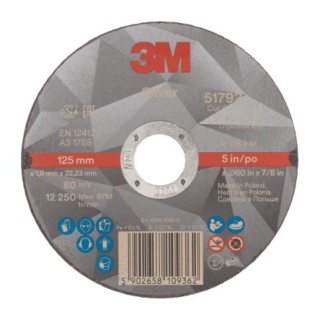 3M Silver Precision Shaped Grain Abrasive Wheel 125 mm Diameter 36+ Grit 51792
