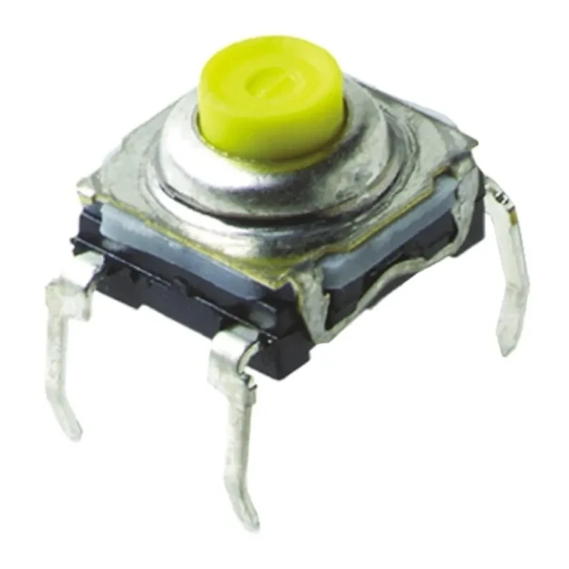 C & K IP60 Yellow Tactile Switch 7.4 mm SPST 50mA 32 V dc Through Hole KSA0M411 LFTR