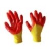 Robustt Yellow on Orange Nylon Nitrile Half Coated (Back Also) Industrial Safety Anti-cut Hand Gloves For Finger and Hand Prot