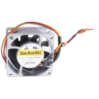 Sanyo Denki San Ace 9LG Series Axial Fan 12V DC 2.04W 47 m³/h 6150 RPM Ball Bearing Square Frame 60mm 9LG0612P4H001