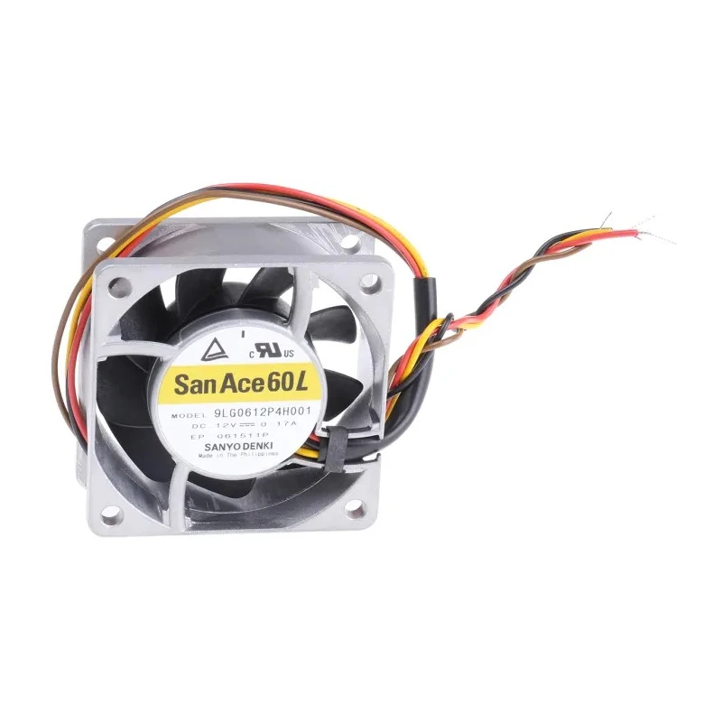Sanyo Denki San Ace 9LG Series Axial Fan 12V DC 2.04W 47 m³/h 6150 RPM Ball Bearing Square Frame 60mm 9LG0612P4H001