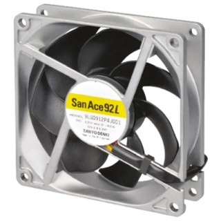 Sanyo Denki Axial Fan 24V dc 2.64W 101 m³/h 92 mm Square Frame Ball Bearing San Ace 9LG Series 9LG0924P4S001