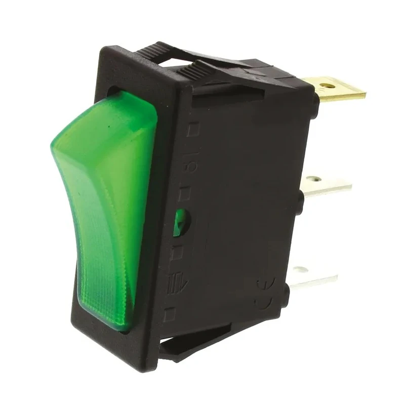 RS PRO Illuminated SPST On-Off Rocker Switch Panel, 20A, Panel Mount, Green Actuator, IP58 IP88, Model 793-2484