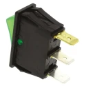 RS PRO Illuminated SPST On-Off Rocker Switch Panel, 20A, Panel Mount, Green Actuator, IP58 IP88, Model 793-2484