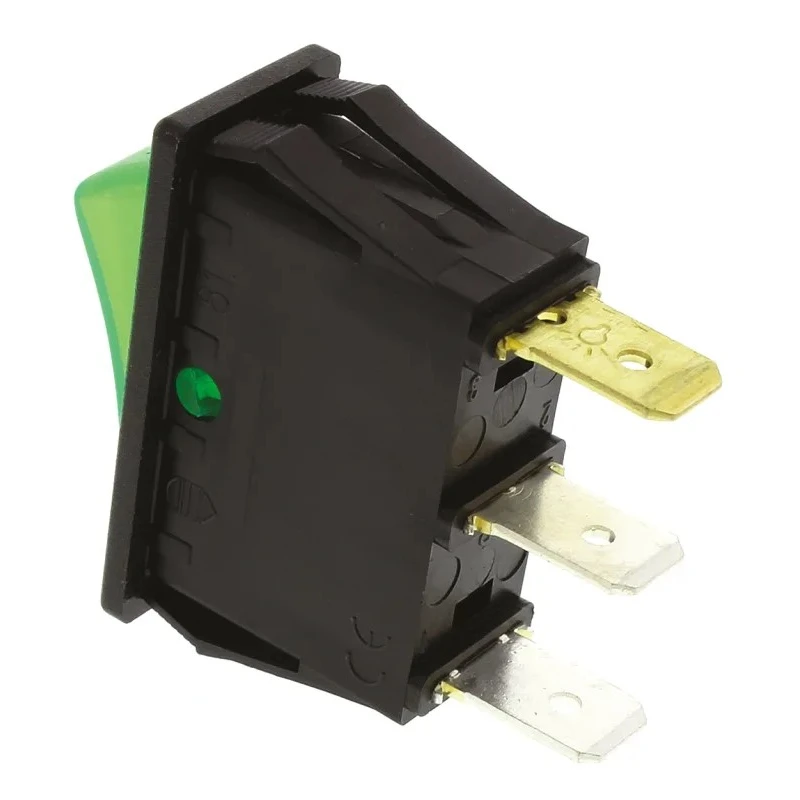 RS PRO Illuminated SPST On-Off Rocker Switch Panel, 20A, Panel Mount, Green Actuator, IP58 IP88, Model 793-2484