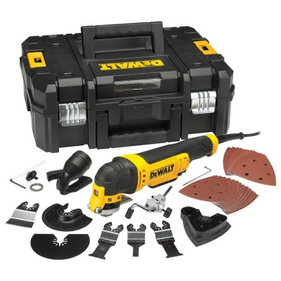 DeWALT Corded Multi-Cutter Multi-Tool 240V 300W 0-22000rpm In-Line Handle Type G British 3-Pin DWE315KT-GB
