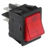RS PRO Illuminated DPST On-Off On-Off Rocker Switch Panel, Red Actuator, 20A, 250V AC, 32V DC, IP88 IP58 793-2507