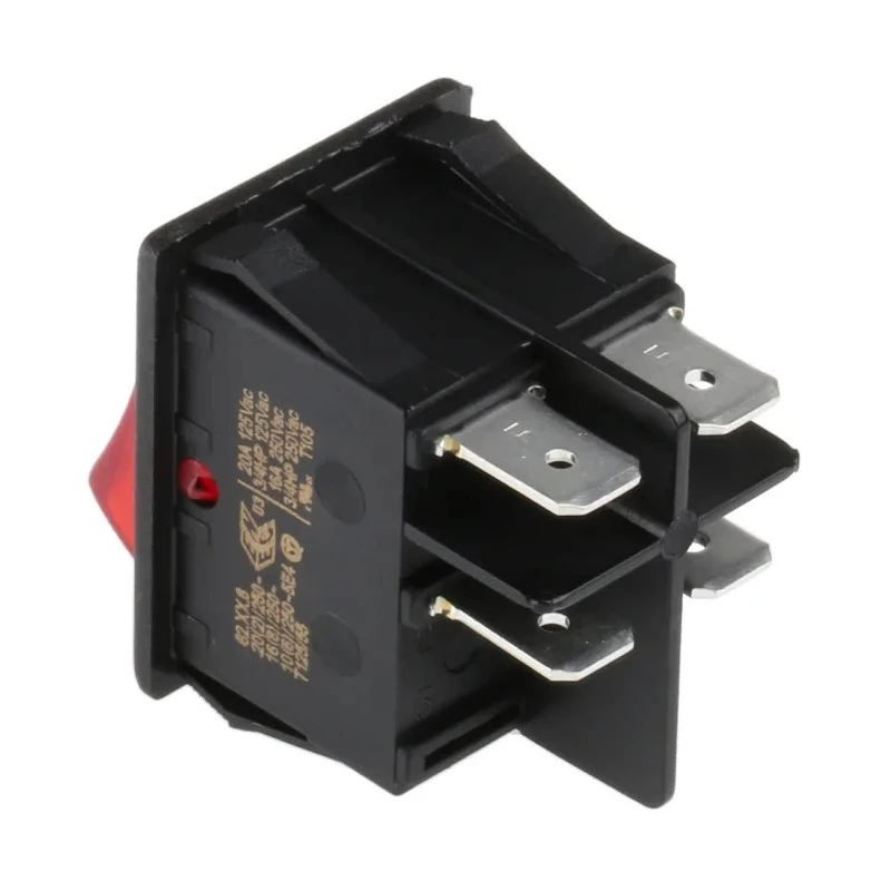 RS PRO Illuminated DPST On-Off On-Off Rocker Switch Panel, Red Actuator, 20A, 250V AC, 32V DC, IP88 IP58 793-2507