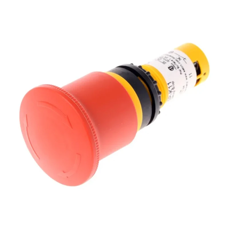 Eaton C22-PVT Series Twist Release Emergency Stop Push Button, Panel Mount, 22 mm Cutout, 1 NO/1 NC 121610 C22-PVT45P-K11