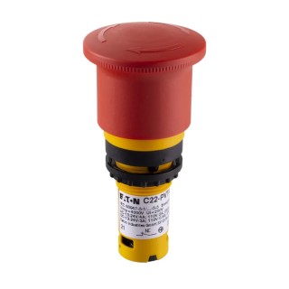 Eaton Compact Emergency Stop Push Button Panel Mount 22mm Cutout 2 NC IP66 IP67 IP69 C22-PVT45P-K02 121611 C22-PVT45P-K02