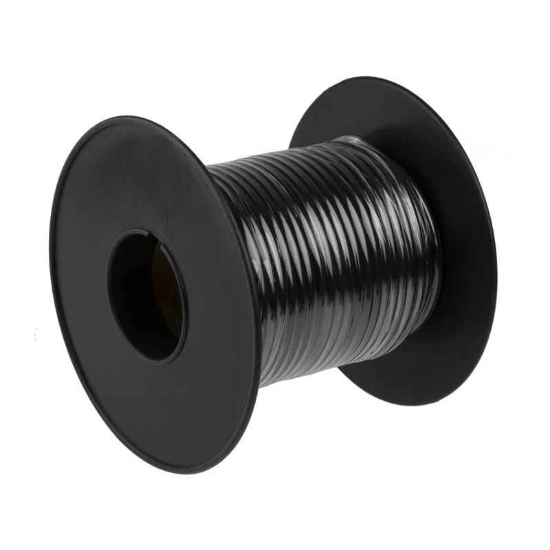 RS PRO Black Hook Up Wire 20 AWG 7/0.3 mm Core Strands 25 m, Polyethylene Jacket, 25kV Voltage, Flame Retardant 173-6018