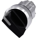 Siemens SIRIUS ACT 3SU10 Series 2 Position Illuminated Selector Switch Head 22 mm Cutout Black Handle 3SU1052-2BF10-0AA0