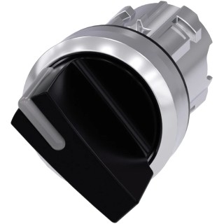 Siemens SIRIUS ACT 3SU10 Series 2 Position Illuminated Selector Switch Head 22 mm Cutout Black Handle 3SU1052-2BF10-0AA0