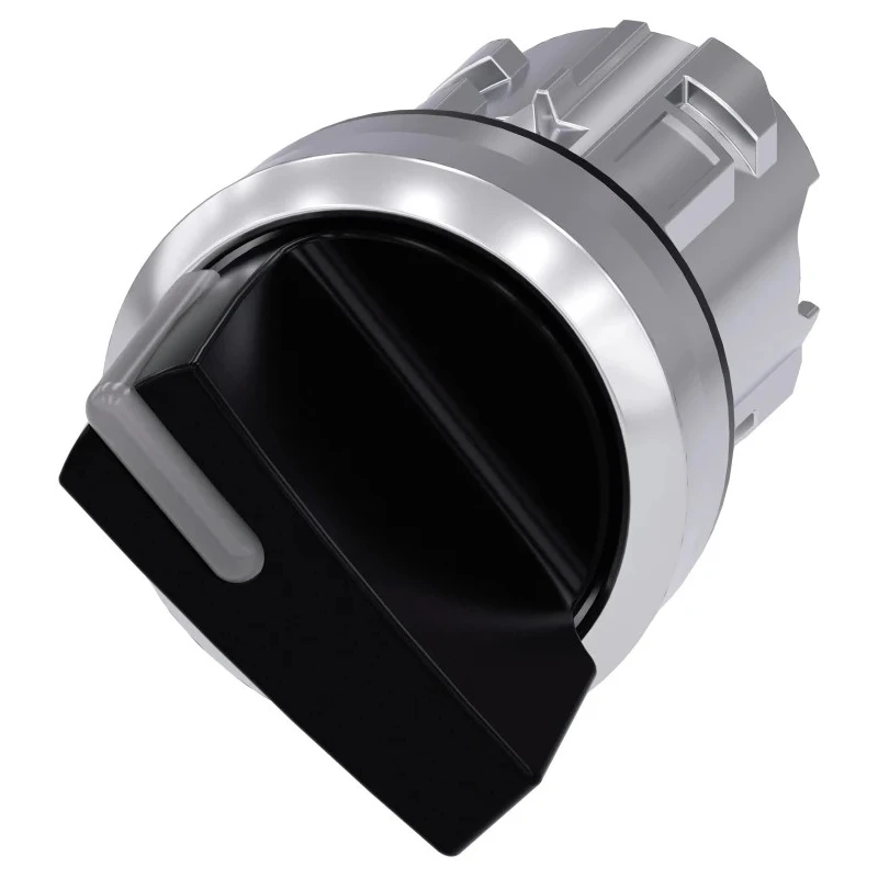 Siemens SIRIUS ACT 3SU10 Series 2 Position Illuminated Selector Switch Head 22 mm Cutout Black Handle 3SU1052-2BF10-0AA0