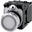 Siemens SIRIUS ACT 3SU11 Series Illuminated Push Button Complete Unit Panel Mount 22 mm Cutout Clear SPST 3SU1152-0AB70-1BA0
