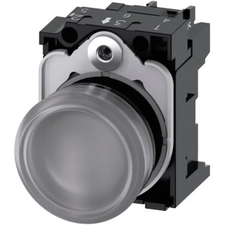 Siemens Panel Mount Clear LED Indicator SIRIUS ACT 3SU11 22mm Cutout 24 V ac/dc IP20/IP66/IP67/IP69 Round 3SU1102-6AA70-1AA0