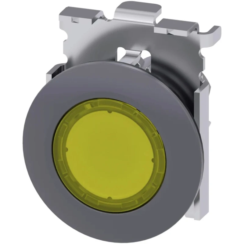 Siemens SIRIUS ACT 3SU10 Series Yellow Momentary Push Button Switch 30 mm Cutout IP69K IP67 IP66 3SU1061-0JB30-0AA0