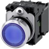 Siemens SIRIUS ACT Illuminated Push Button Complete Unit, Panel Mount, 22 mm Cutout Diameter, Blue, SPST 3SU1152-0AB50-1BA0