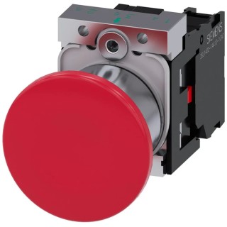 Siemens SIRIUS ACT 3SU11 Series Push Button Complete Unit Panel Mount 22mm Cutout Red SPST IP66 IP67 IP69K 3SU1150-1BA20-1CA0