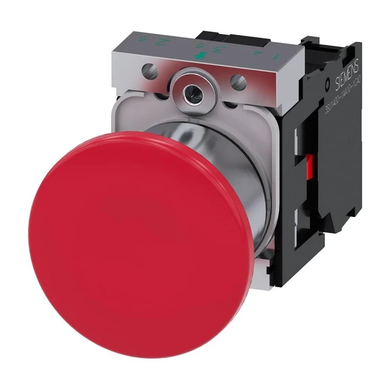 Siemens SIRIUS ACT 3SU11 Series Push Button Complete Unit Panel Mount 22mm Cutout Red SPST IP66 IP67 IP69K 3SU1150-1BA20-1CA0