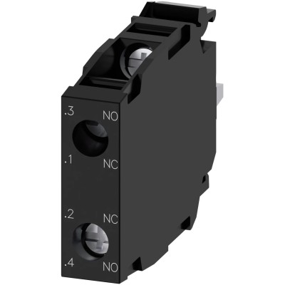 Siemens SIRIUS ACT 3SU14 Series Contact Block, 500 V AC/DC, 10A Current Rating, Screw Terminal, 1 NO/1 NC 3SU1400-1AA10-1FA0