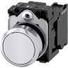Siemens SIRIUS ACT 3SU11 Series Push Button Complete Unit Panel Mount 22mm Cutout White SPST IP66 IP67 3SU1150-0AB60-1BA0