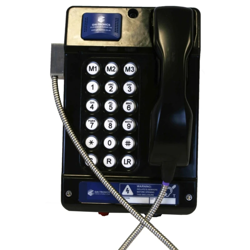 Gai-Tronics Auteldac 5 Corded Black Telephone Wall Mount Handsfree Calling 3 Speed Dial 212-02-5028-B01