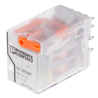 Phoenix Contact Power Relay 120V AC Coil 6A Switching Current 4PDT REL-IR4/L-120AC/4X21 2903687