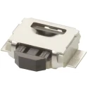 Omron Black Tactile Switch Plunger 0.7 mm SPST 50mA 24 V dc Surface Mount B3U-3000PM