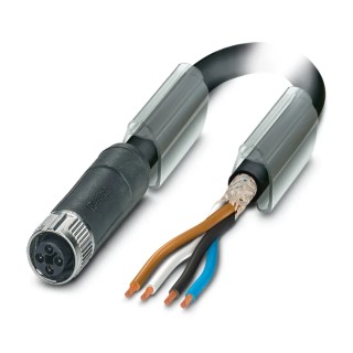 Phoenix Contact Female 4 Way M12 to Unterminated Sensor Actuator Cable 63V Polyurethane Jacket 3m 1424113
